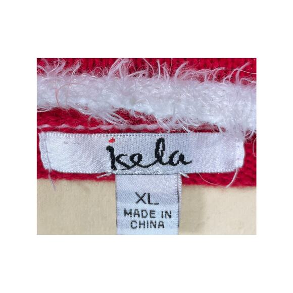 Ugly Christmas Cat Sweater, XL, Bow, Tinsel, Star, Sequence - Picture 7 of 7